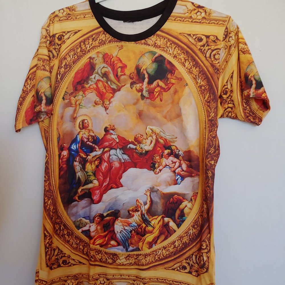 Tshirt with St Charles Borromeo from famous Italian painting made in Portugal